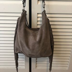 Michael Kors Suede Grey Fringe Handbag